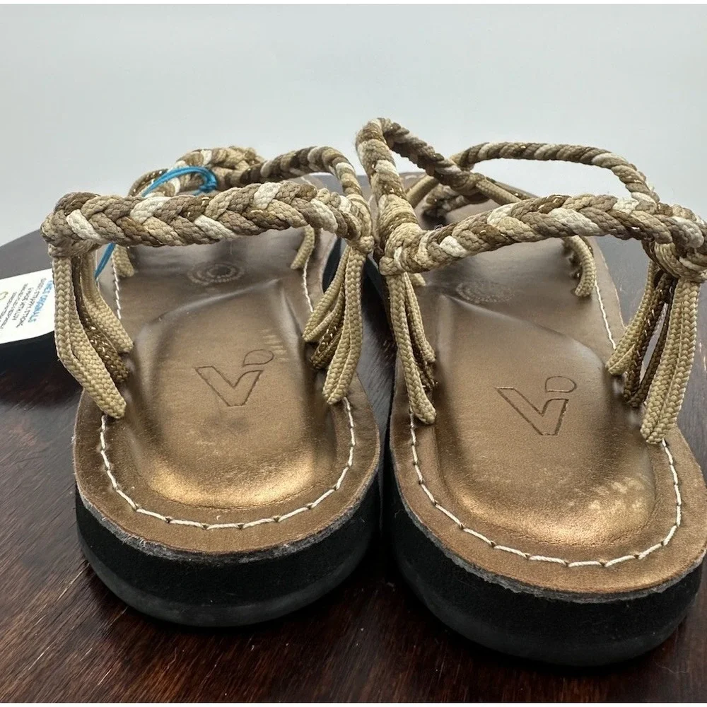 VINES ISLANDWEAR Sandals Women's Sunkiss Size 8 Brown Braided New With Tags